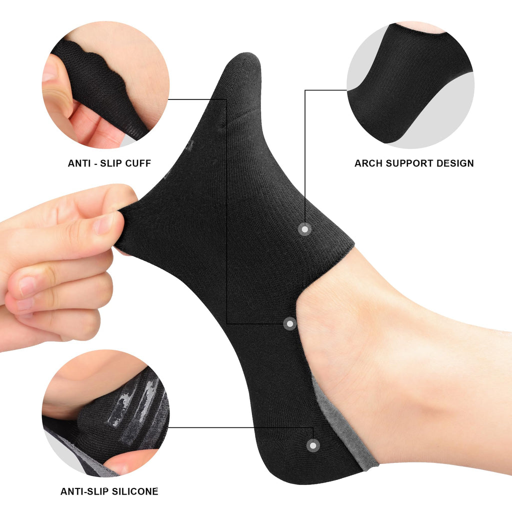 No Show Socks Women Low Socks Non Slip Flat Boat Line 4/8 Pairs