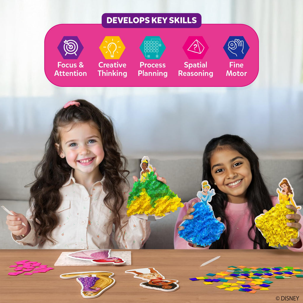 Skillmatics Poke-in Art - Magical Princesses, Mess-Free Fun for Kids, DIY Wood Craft Kits, Creative Activity, Gifts for Girls & Boys Ages 4, 5, 6, 7, 8, 9