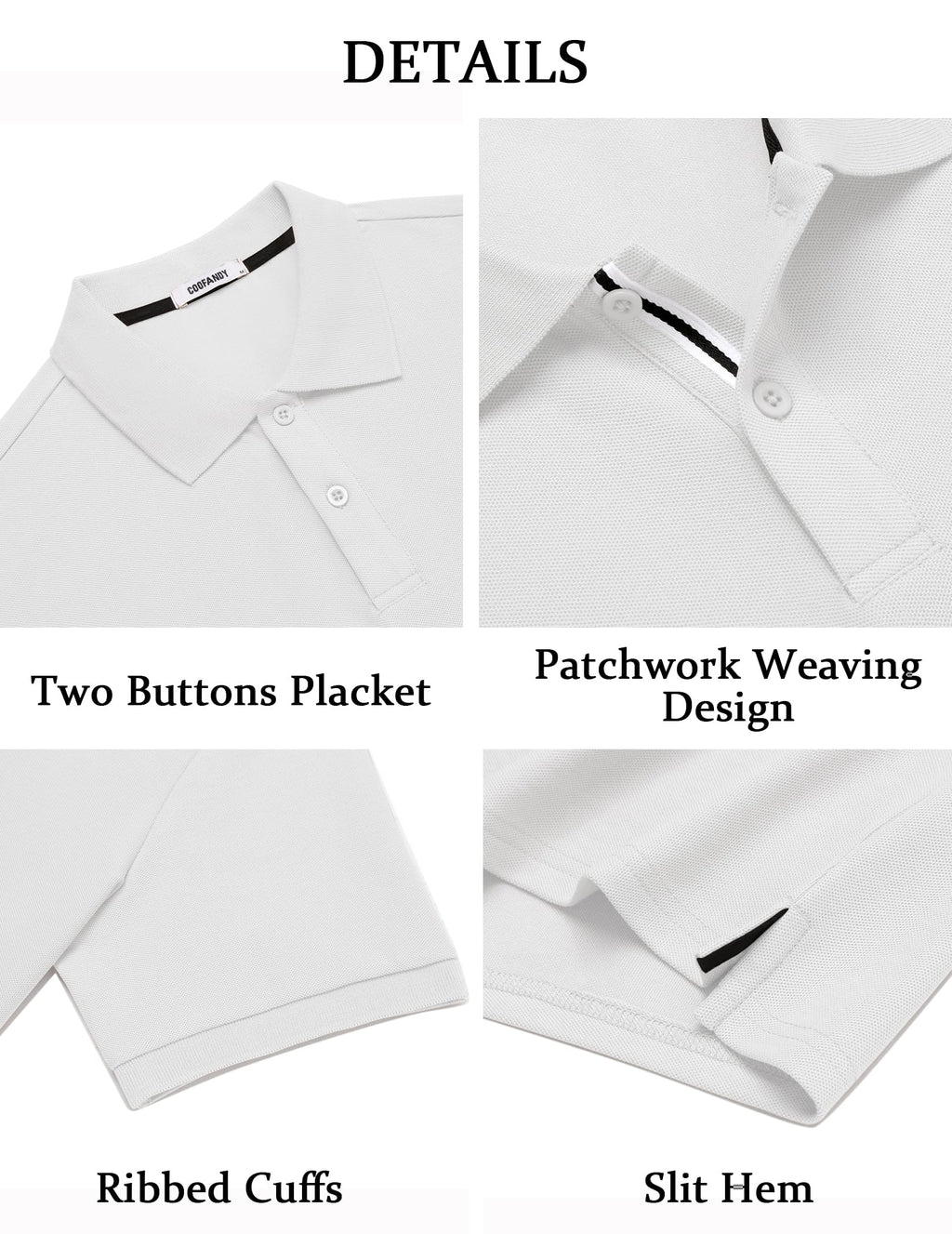 Men's Polo Shirts Short Sleeve Cotton Pique Casual Button T Shirts Classic Fit Collared Golf Shirts