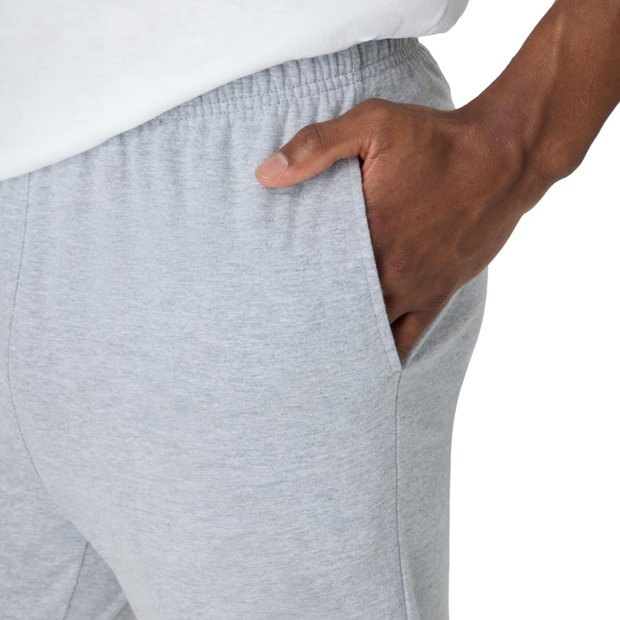Men's Lightweight Cotton Jersey Cuffed Jogger Sweatpants with Drawstring and Pockets - 30.5"