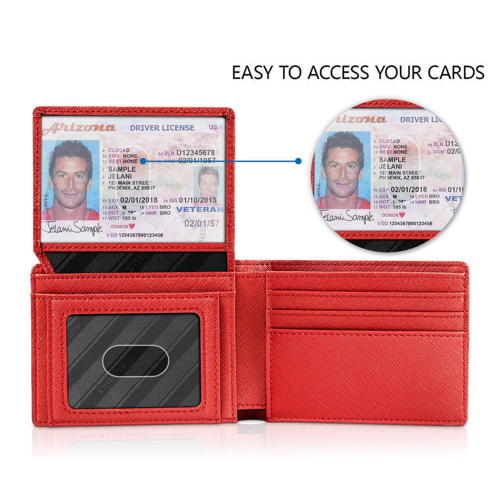 Wallet for Men -Slim Rfid Leather Mens Bifold Novelty Wallets 2 ID Window With Gift Box Men's Accessories | Slim