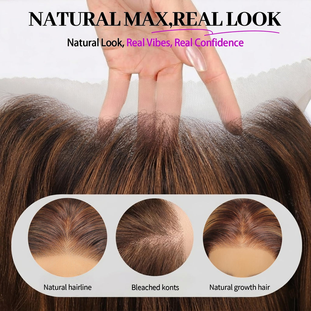13x4 HD Lace Front Glueless Wigs for Women Black Long Layered Wave Wig Natural Hairline Heat Resistant Synthetic for Daily Use Beginner Friendly 26 Inch