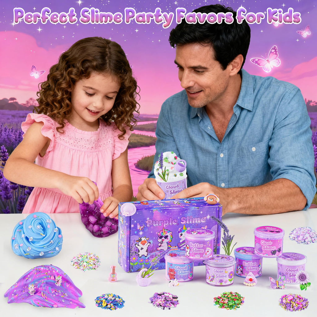 6 Pack Slimes, Pink Slime Kids, Cloud Slime kit for Girls Ages 8-12, Toys for Girls and Boys, for Kids Slime Set Party kit Goodie Bag Stuffers, 4 5 6 7 8 9 10 Year Old Girl Birthday Gift Cute Stuff