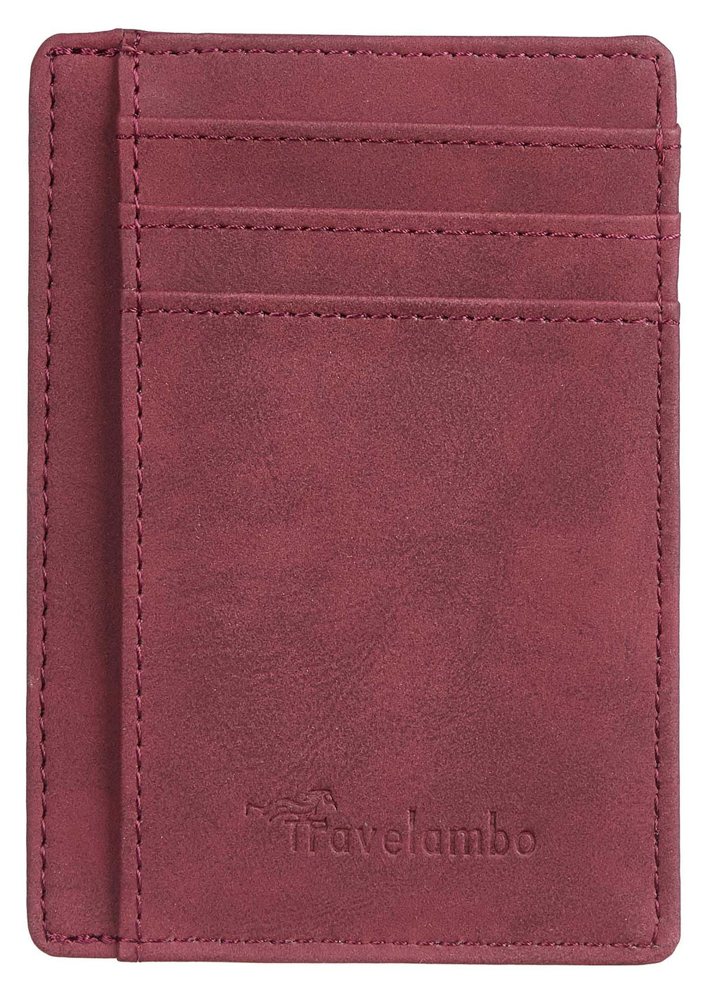 Slim Wallet Front Pocket Minimalist Leather RFID Blocking Medium Size