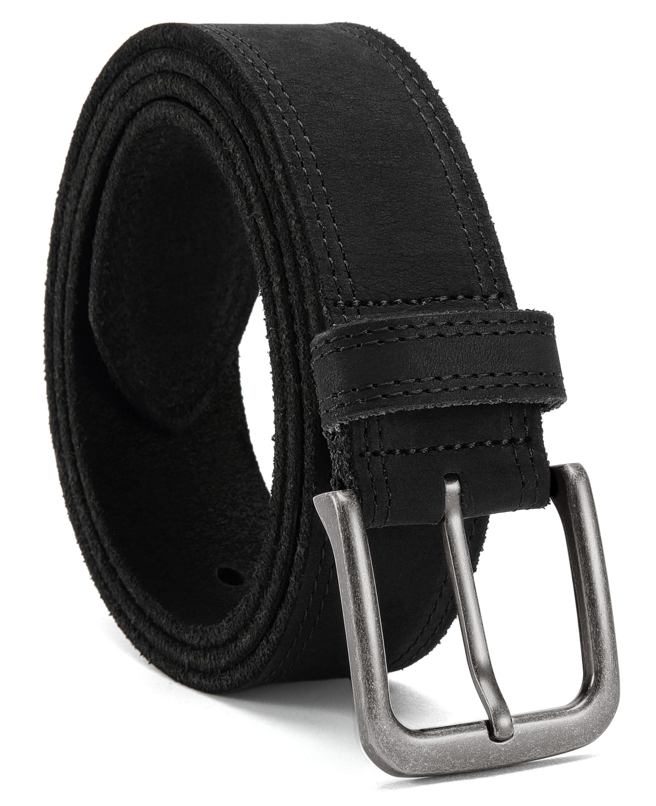 Mens Belts Casual for Jeans - Full-Grain Leather, Durable Cowhide | Solid Buckle, Classic Style, Handmade, Daily Wear, Gift Box