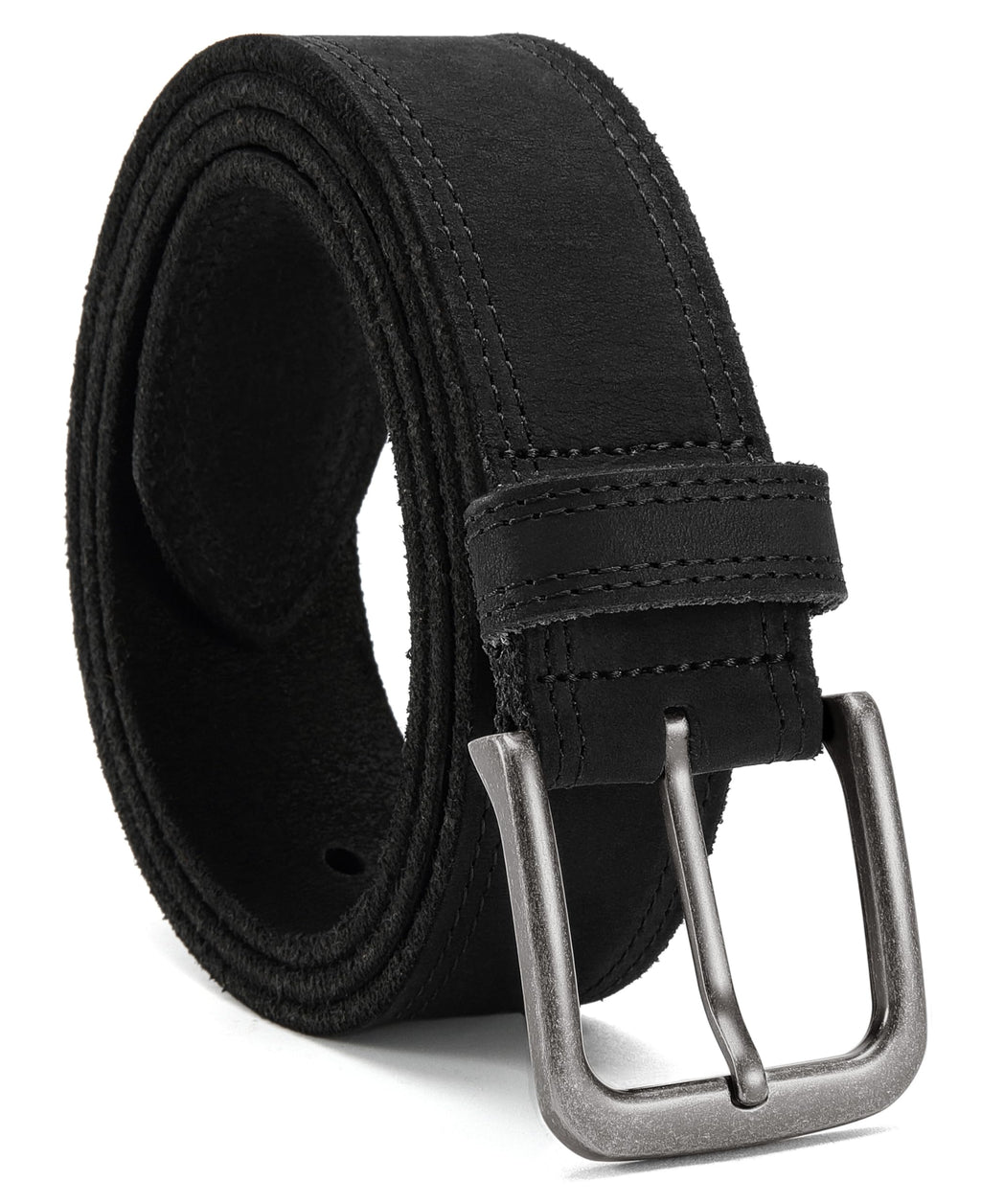 Mens Belts Casual for Jeans - Full-Grain Leather, Durable Cowhide | Solid Buckle, Classic Style, Handmade, Daily Wear, Gift Box