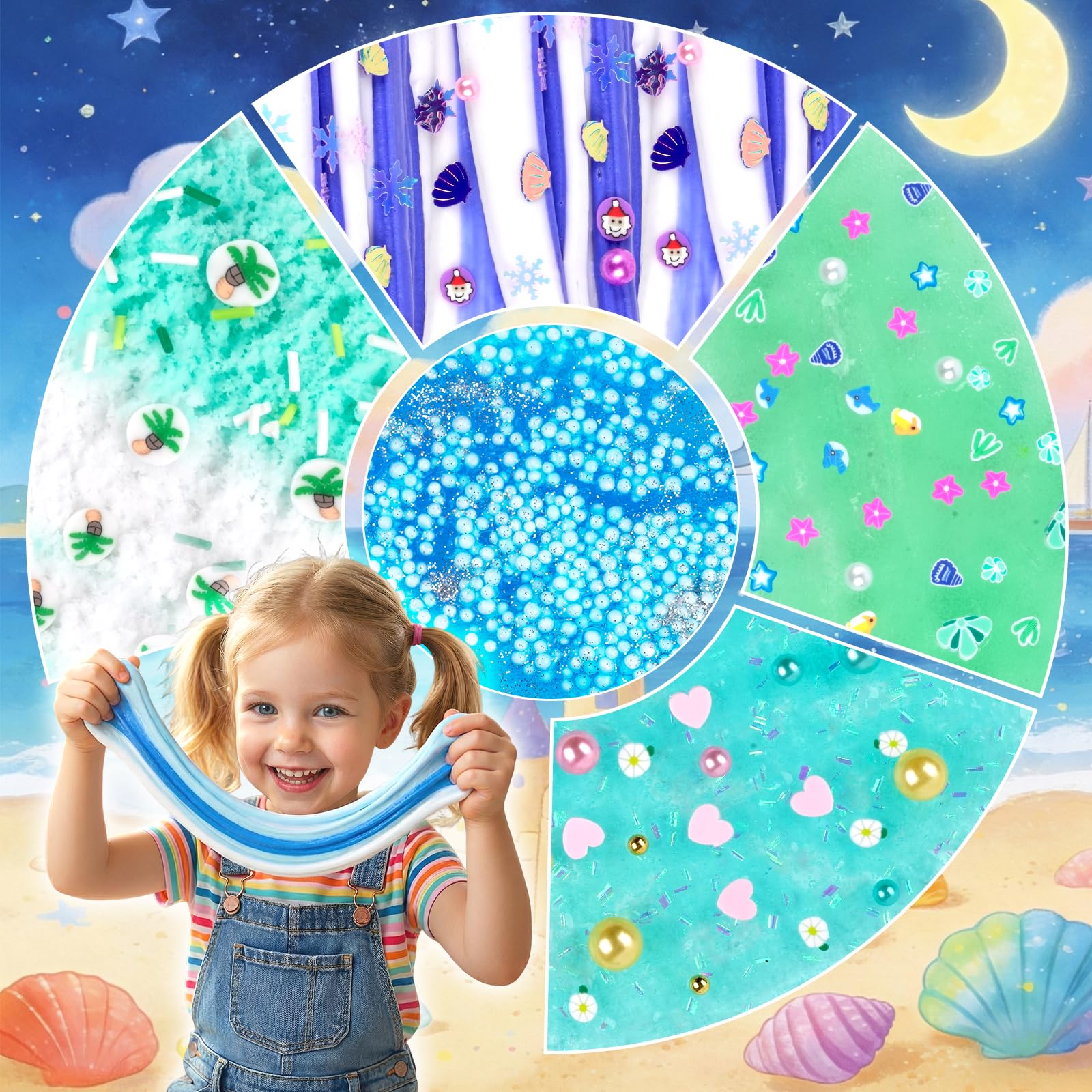 6 Pack Slimes, Pink Slime Kids, Cloud Slime kit for Girls Ages 8-12, Toys for Girls and Boys, for Kids Slime Set Party kit Goodie Bag Stuffers, 4 5 6 7 8 9 10 Year Old Girl Birthday Gift Cute Stuff