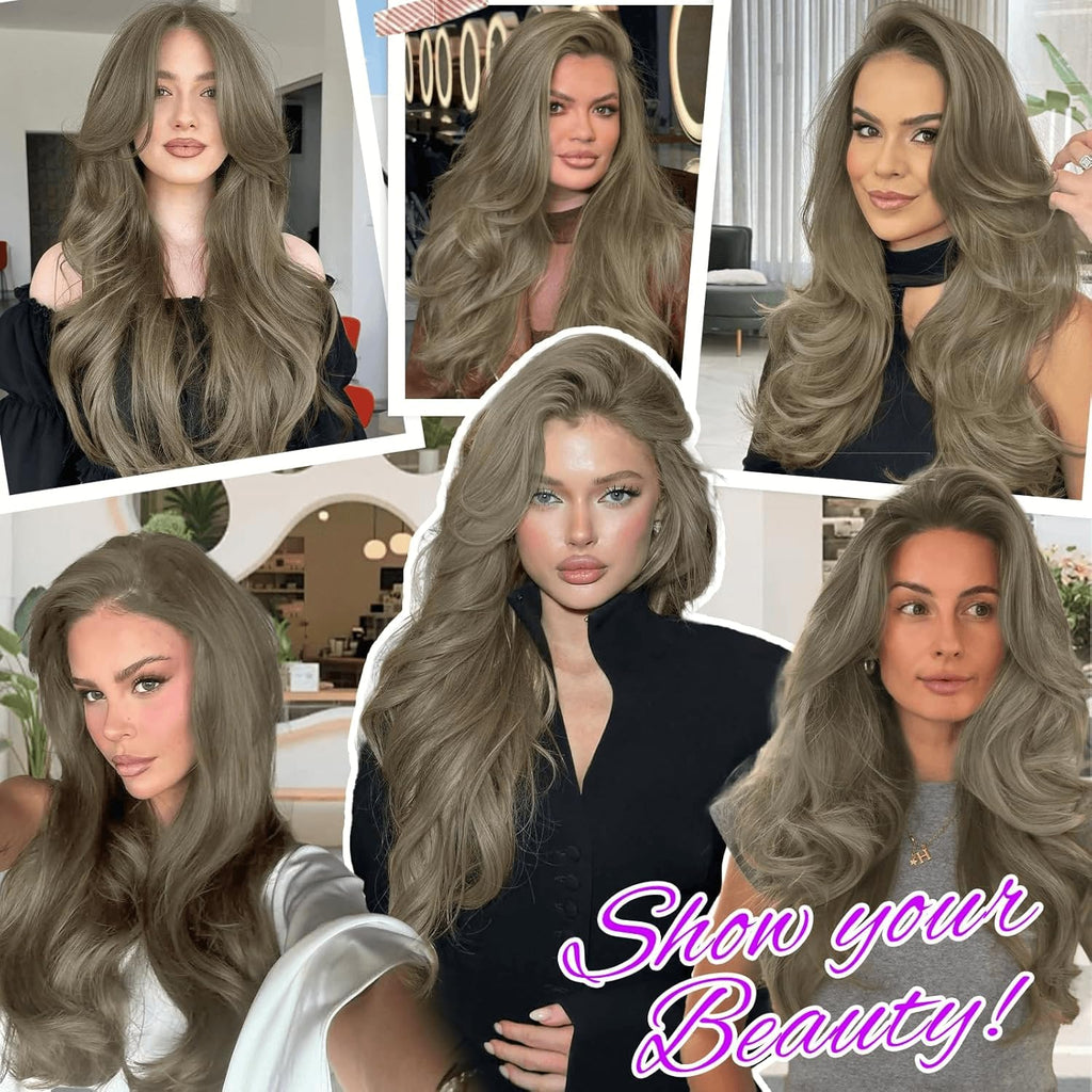 13x4 HD Lace Front Glueless Wigs for Women Black Long Layered Wave Wig Natural Hairline Heat Resistant Synthetic for Daily Use Beginner Friendly 26 Inch