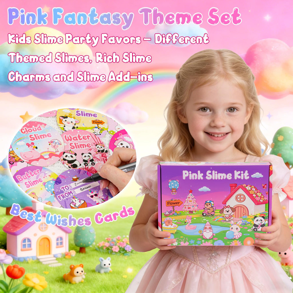 6 Pack Slimes, Pink Slime Kids, Cloud Slime kit for Girls Ages 8-12, Toys for Girls and Boys, for Kids Slime Set Party kit Goodie Bag Stuffers, 4 5 6 7 8 9 10 Year Old Girl Birthday Gift Cute Stuff