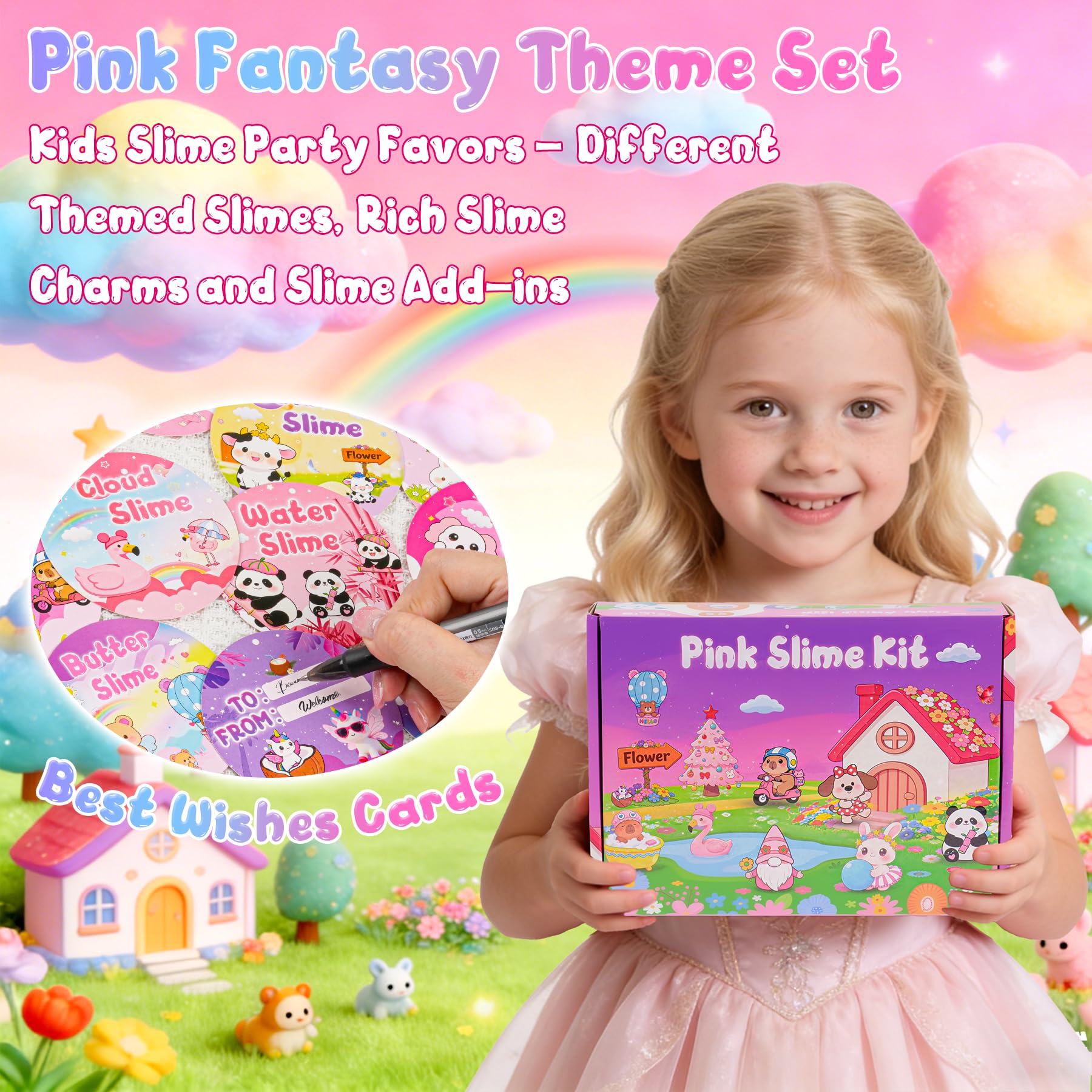 6 Pack Slimes, Pink Slime Kids, Cloud Slime kit for Girls Ages 8-12, Toys for Girls and Boys, for Kids Slime Set Party kit Goodie Bag Stuffers, 4 5 6 7 8 9 10 Year Old Girl Birthday Gift Cute Stuff