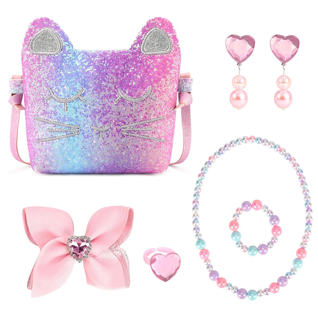mibasies Purse for Little Girls Dress Up Jewelry Pretend Play Kids Accessories Mermaid Gifts