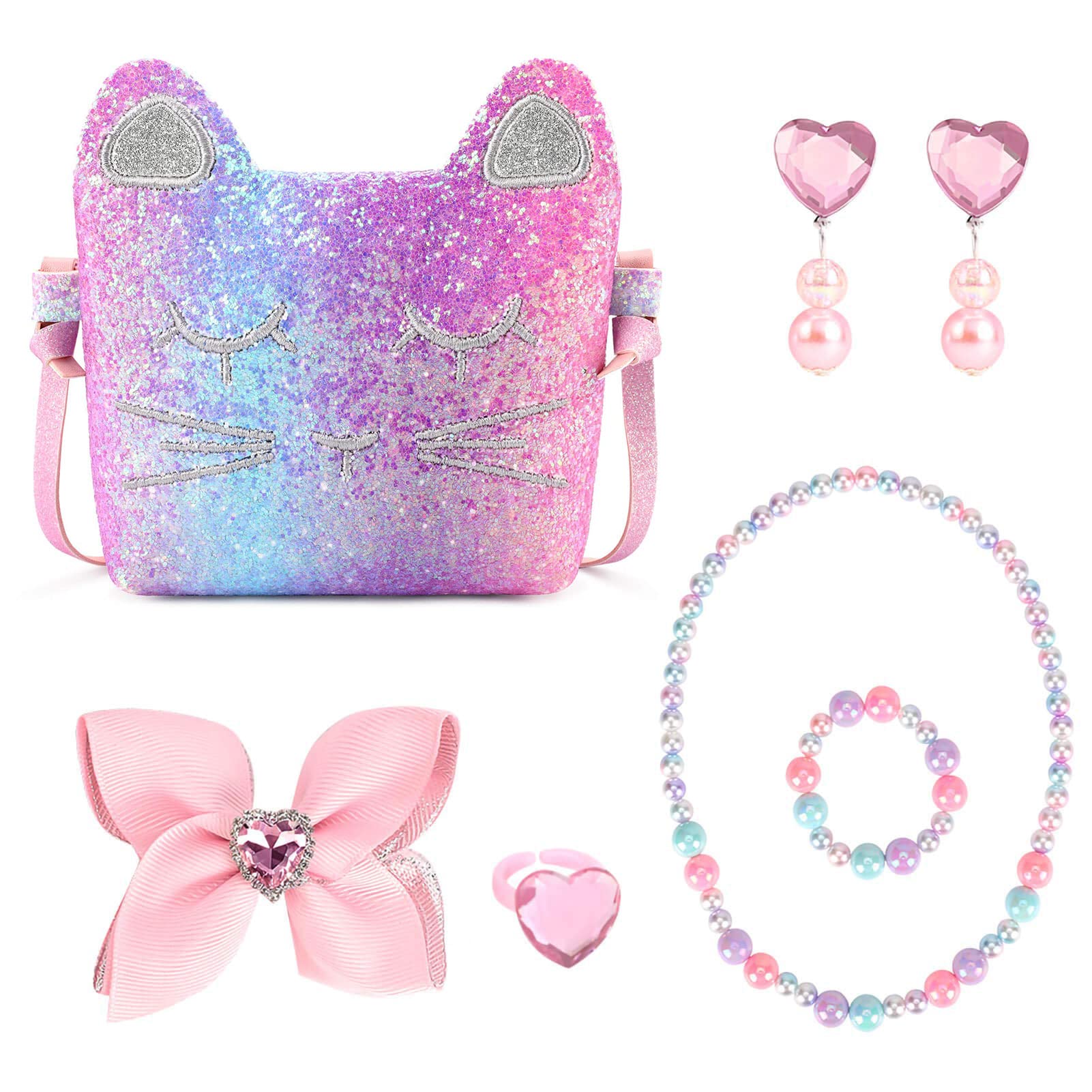 mibasies Purse for Little Girls Dress Up Jewelry Pretend Play Kids Accessories Mermaid Gifts