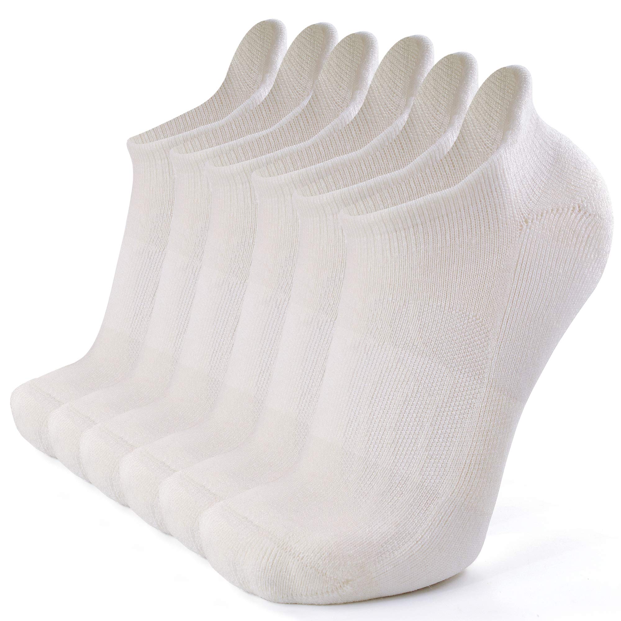 Merino Wool Compression Support Ankle Running Hiking Socks for Men Women, Soft Thick Cushion Tab Socks 3/6 Pairs
