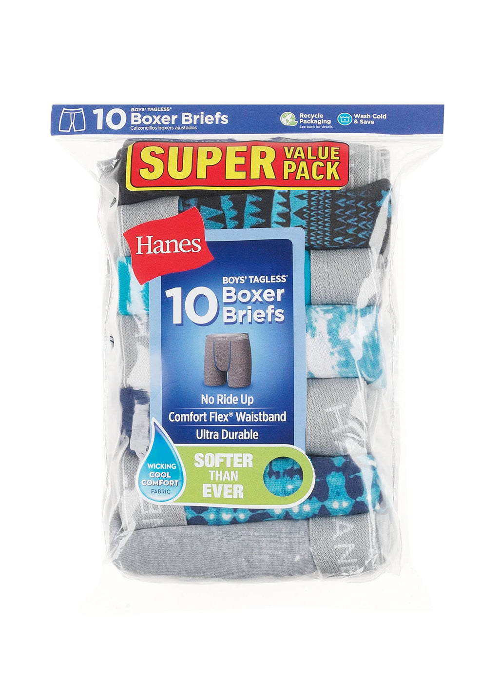 Hanes Boys' Underwear, Boxer Briefs for Boys and Toddlers, Soft Cotton, 7 and 10 Packs