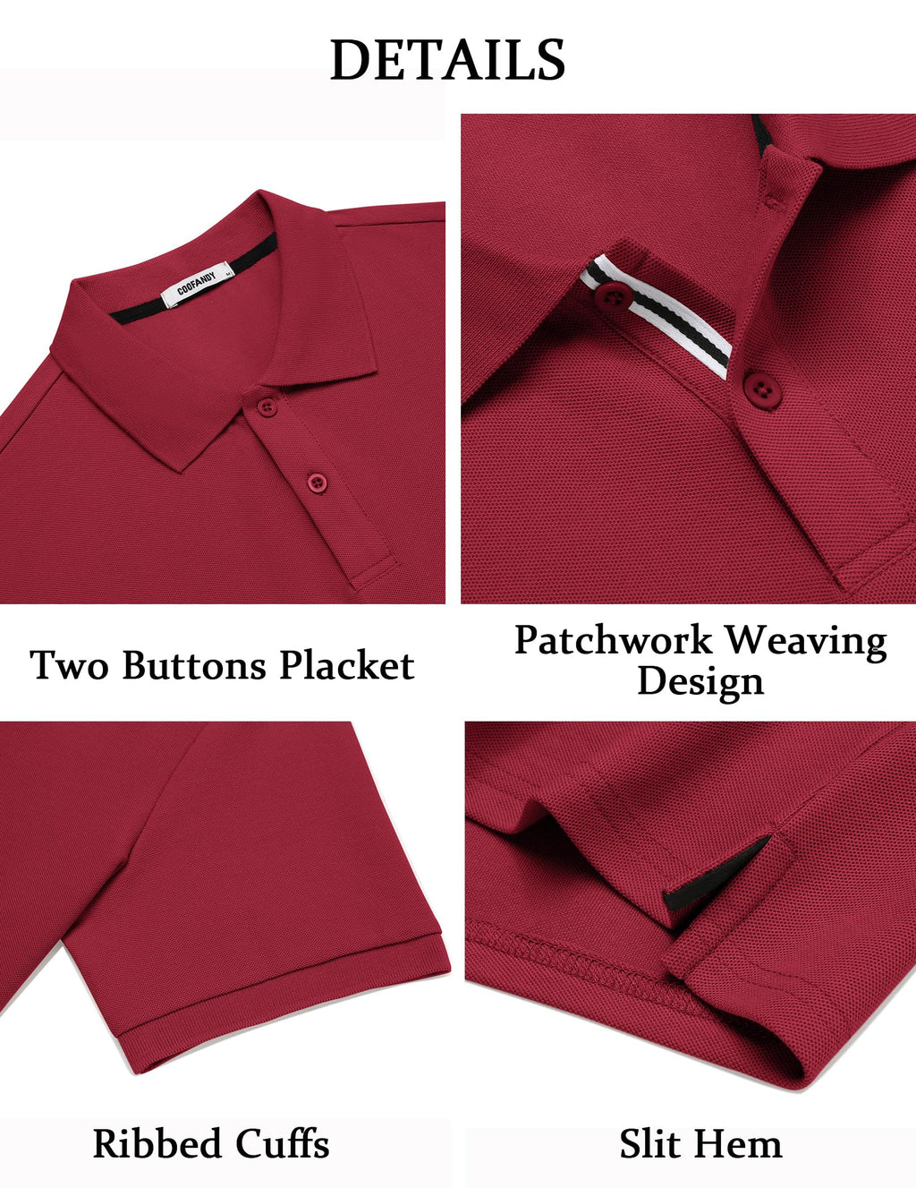 Men's Polo Shirts Short Sleeve Cotton Pique Casual Button T Shirts Classic Fit Collared Golf Shirts