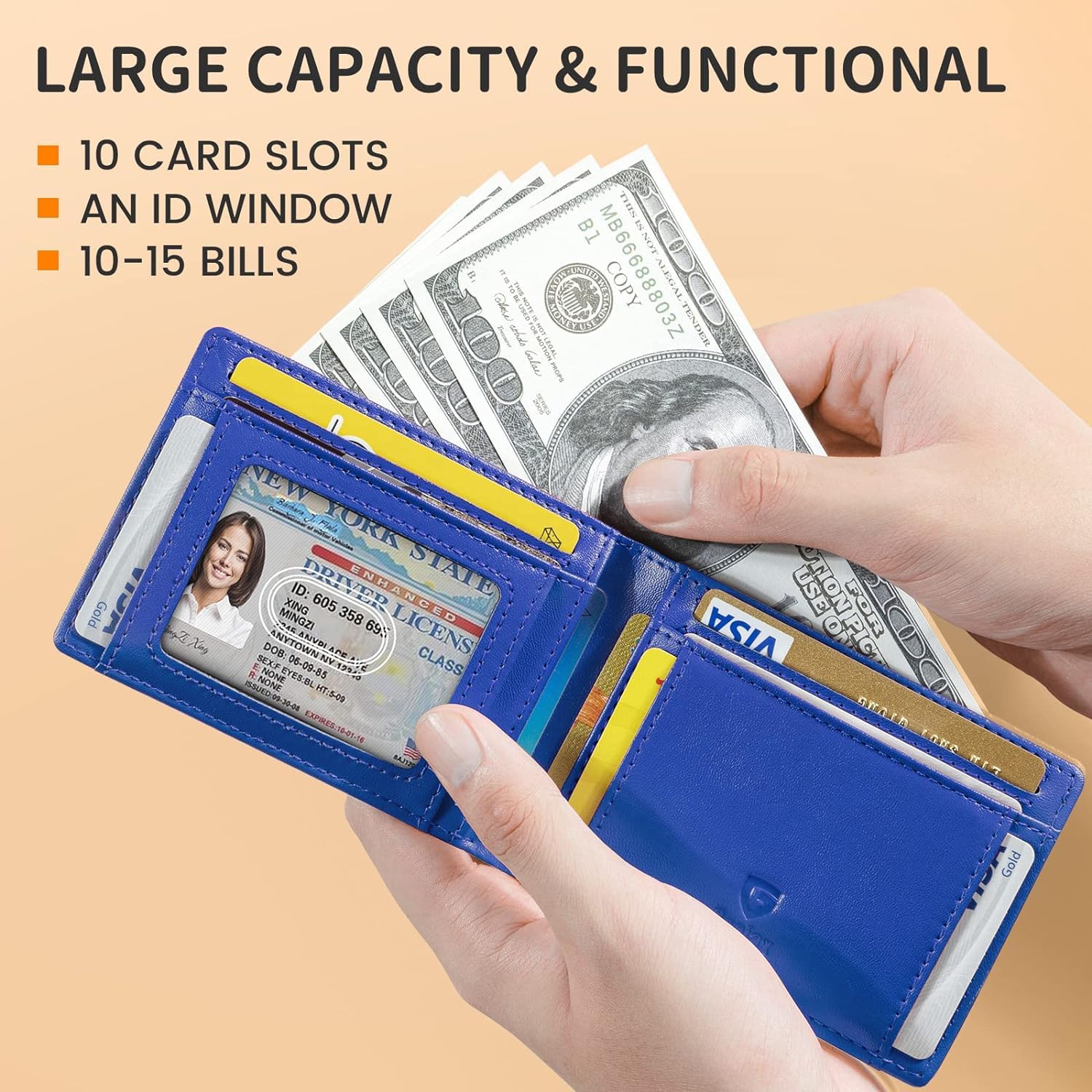 Slim Wallet for Men Rfid Blocking Leather Bifold Front Pocket Carbon Fiber Men's Money Clips Credit Card Holder With Gift Box
