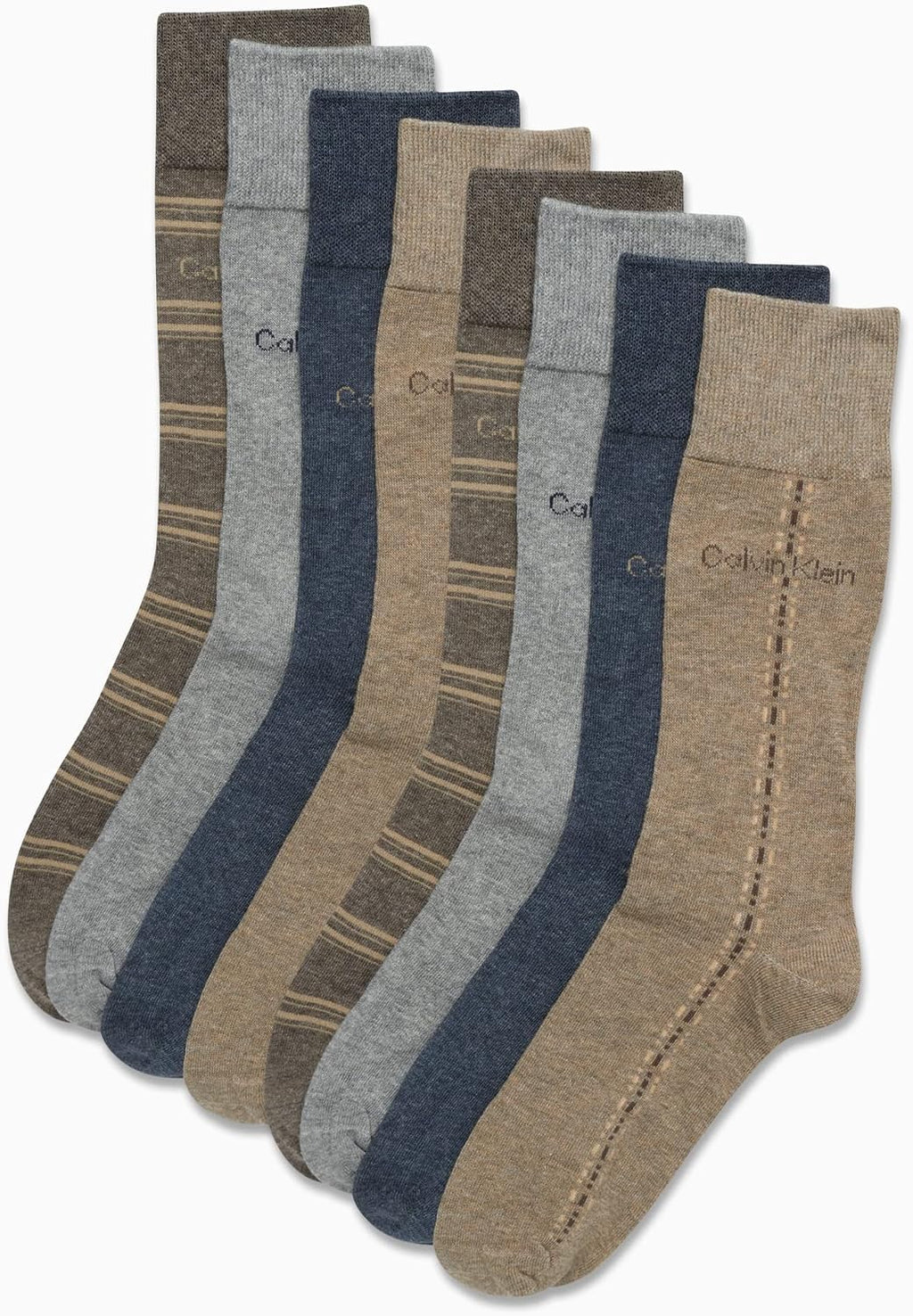 Mens Dress Socks - 8 Pack Breathable Cotton Blend Work Crew Socks for Men for Casual Business & Formal Wear