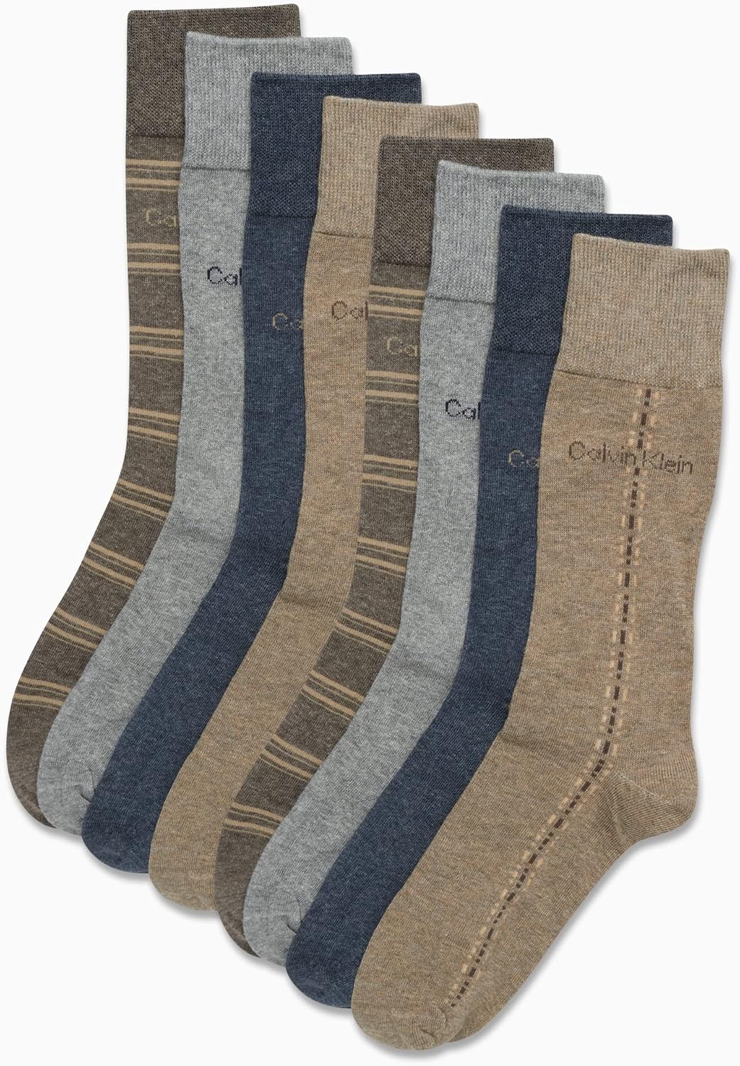 Mens Dress Socks - 8 Pack Breathable Cotton Blend Work Crew Socks for Men for Casual Business & Formal Wear