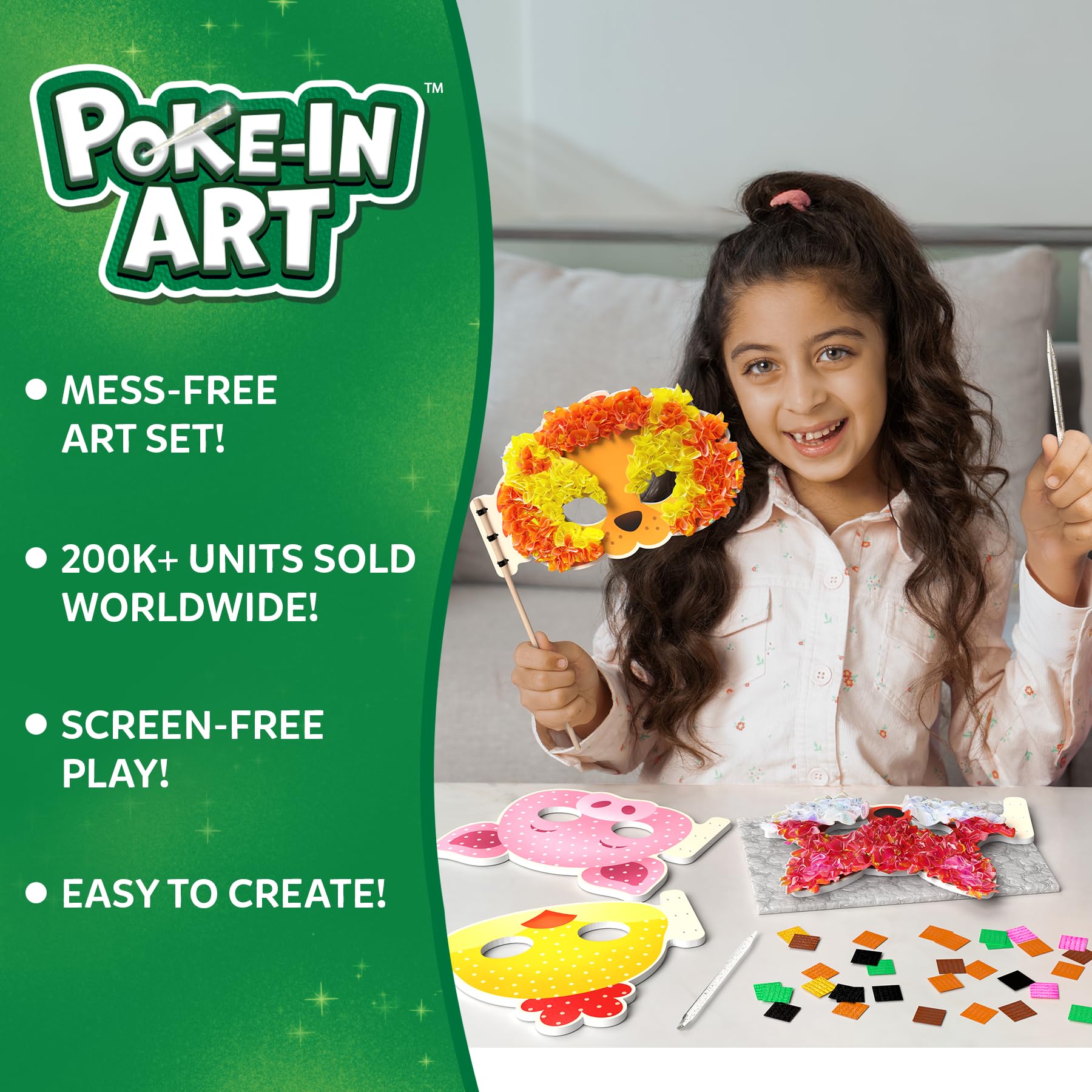 Skillmatics Poke-in Art - Magical Princesses, Mess-Free Fun for Kids, DIY Wood Craft Kits, Creative Activity, Gifts for Girls & Boys Ages 4, 5, 6, 7, 8, 9