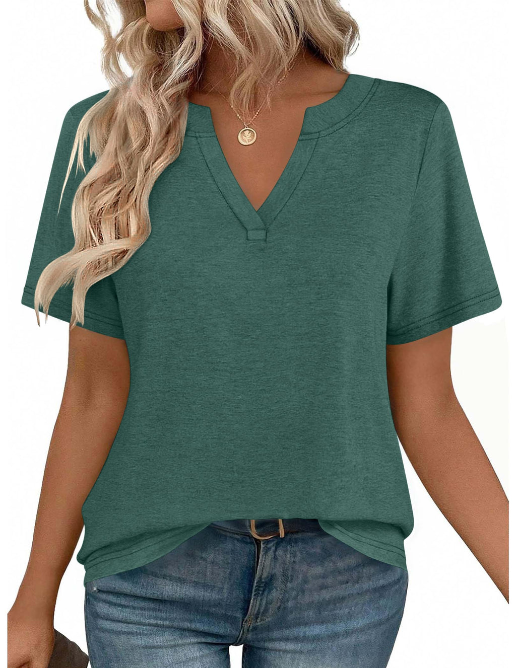 Zeagoo Womens Tops Short Sleeve V Neck Tee Shirts Cute Dressy Casual Clothing Business Work Blouse