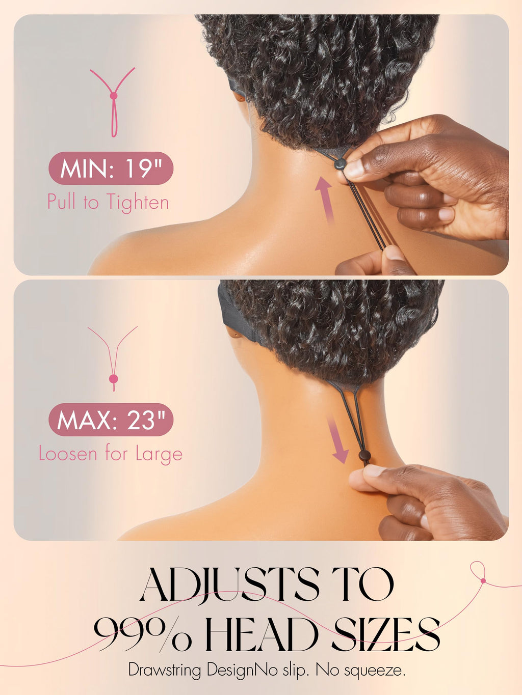 Half Wig Kinky Curly Flexi-Fit Invisi 3 in 1 Wigs Flip Drawstring Wig 200% Density Glueless Wigs 100% Human Hair Natural Black Ready to Go Headband Wig for Women 18 Inches