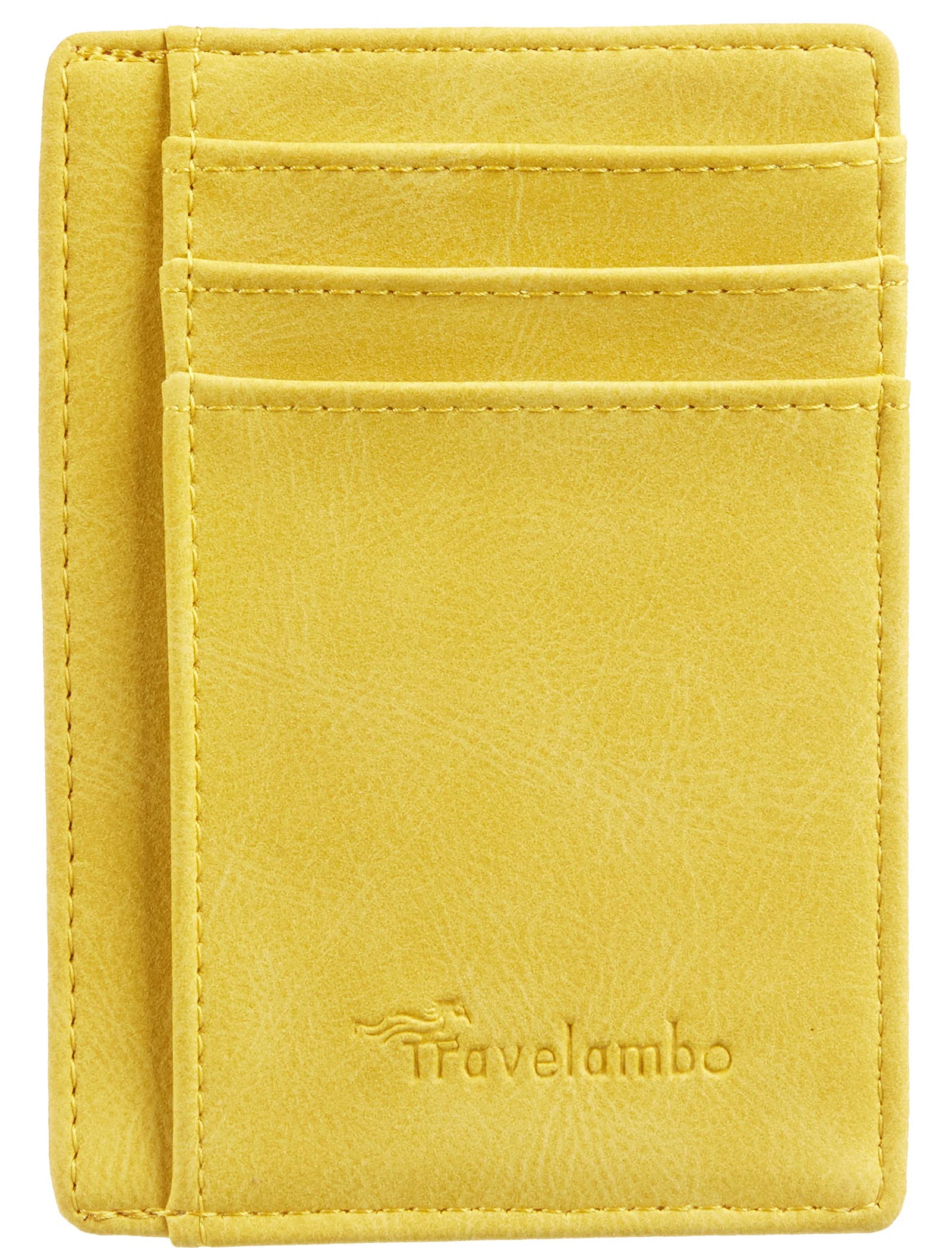 Slim Wallet Front Pocket Minimalist Leather RFID Blocking Medium Size
