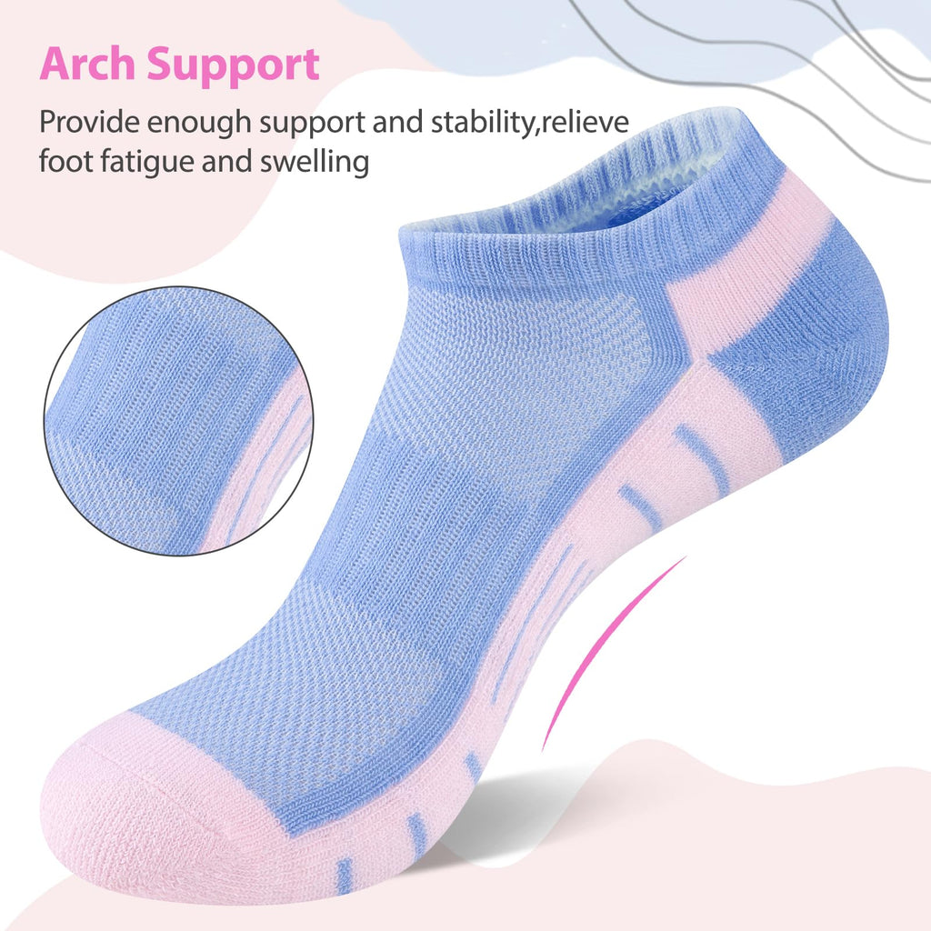 7 Pairs Ankle Socks Womens Athletic Cushioned Running Low Cut Socks for Women