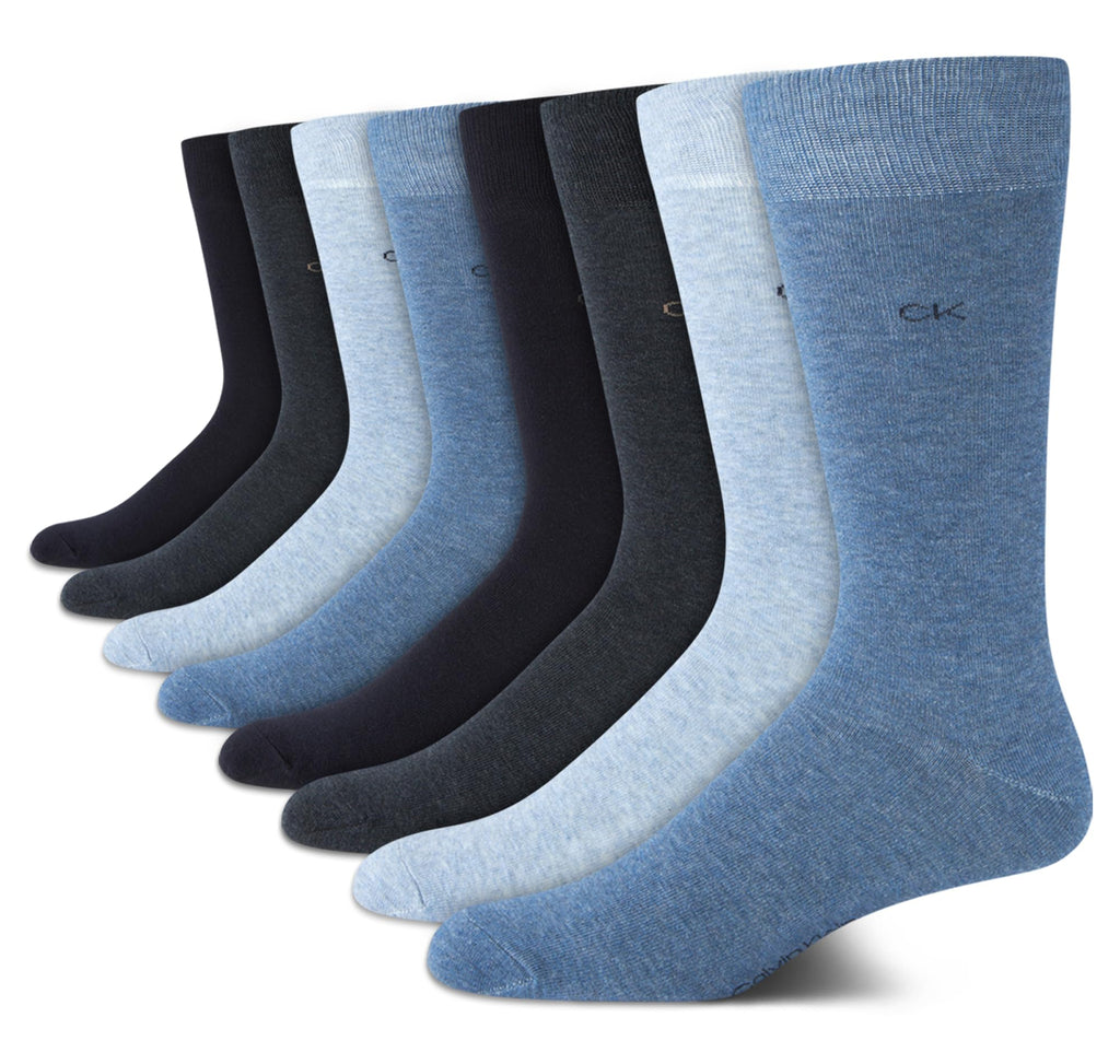 Mens Dress Socks - 8 Pack Breathable Cotton Blend Work Crew Socks for Men for Casual Business & Formal Wear