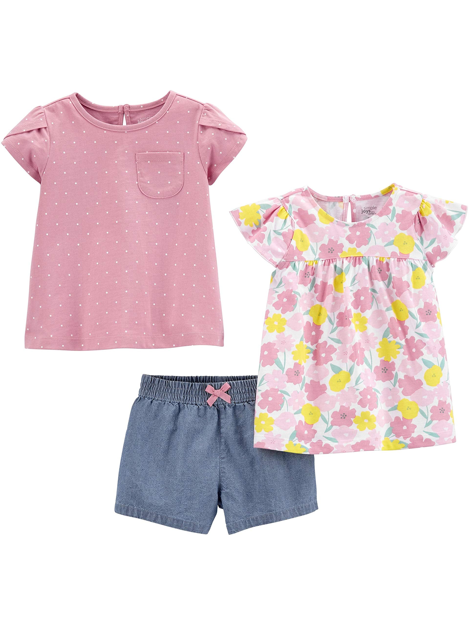 Simple Joys by Carter's Baby Girls' 3-piece Playwear Set