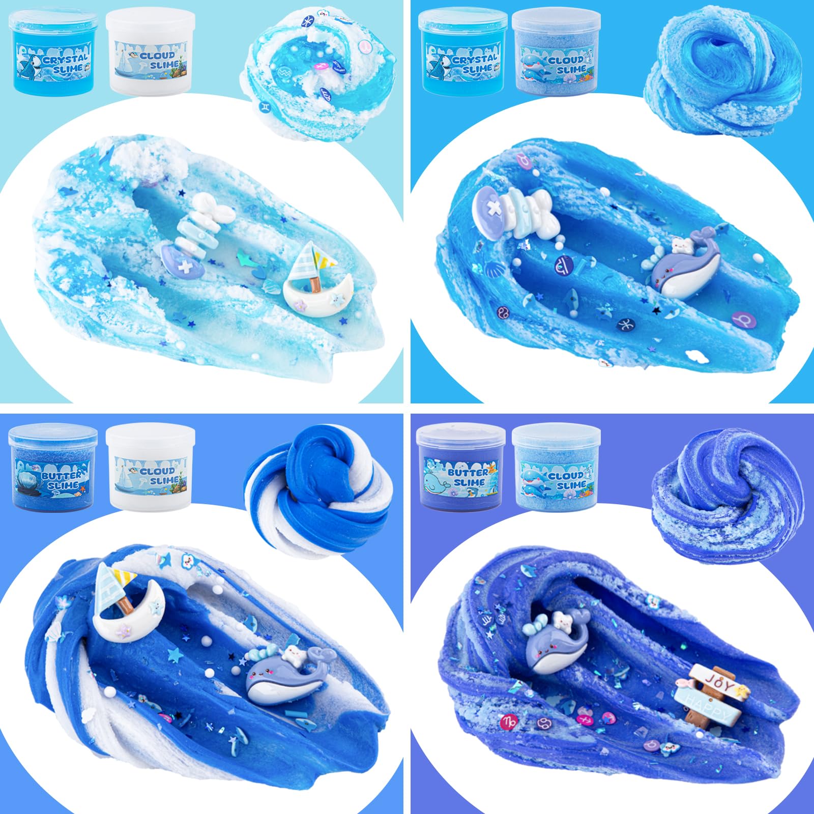 6 Pack Slimes, Pink Slime Kids, Cloud Slime kit for Girls Ages 8-12, Toys for Girls and Boys, for Kids Slime Set Party kit Goodie Bag Stuffers, 4 5 6 7 8 9 10 Year Old Girl Birthday Gift Cute Stuff