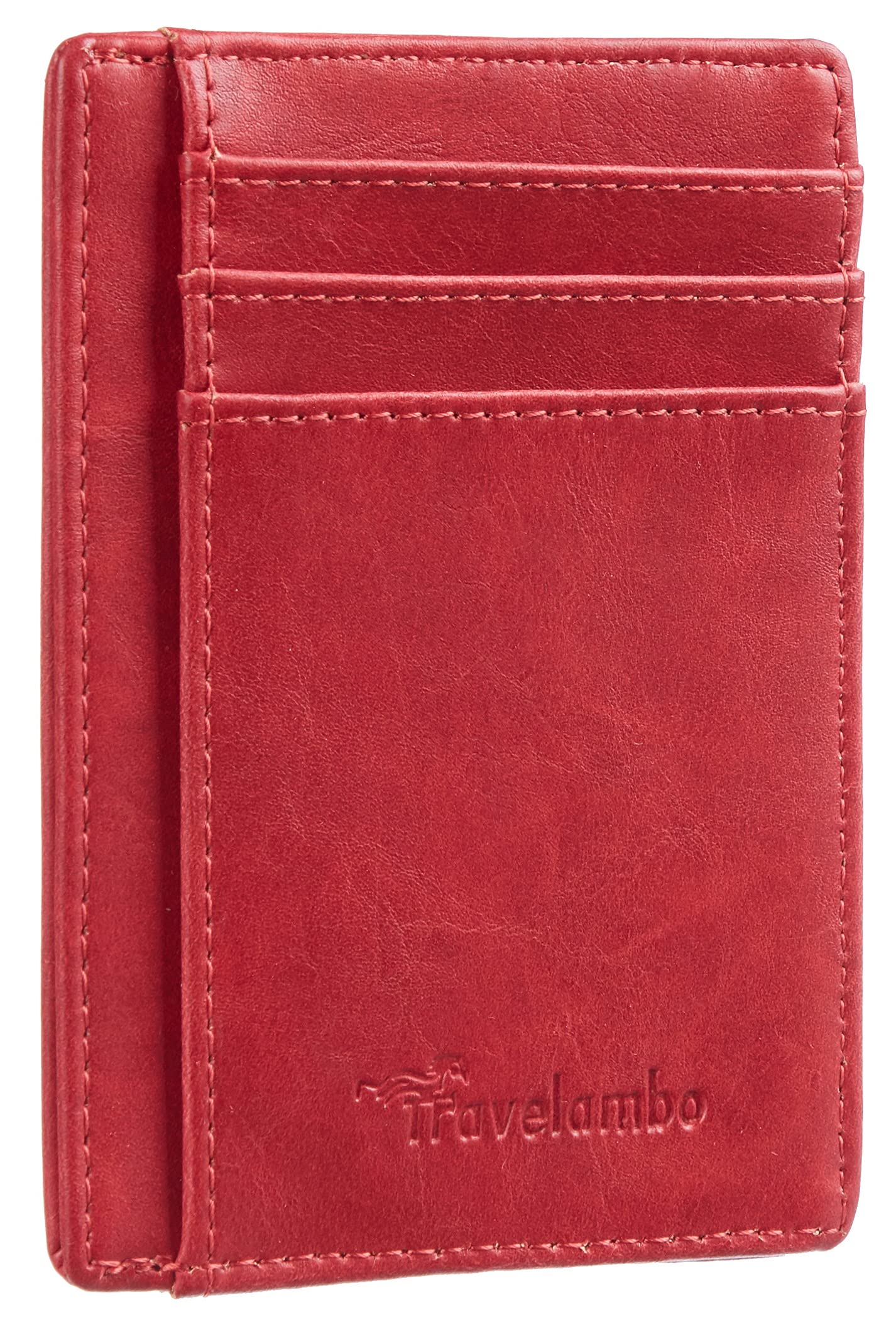 Slim Wallet Front Pocket Minimalist Leather RFID Blocking Medium Size