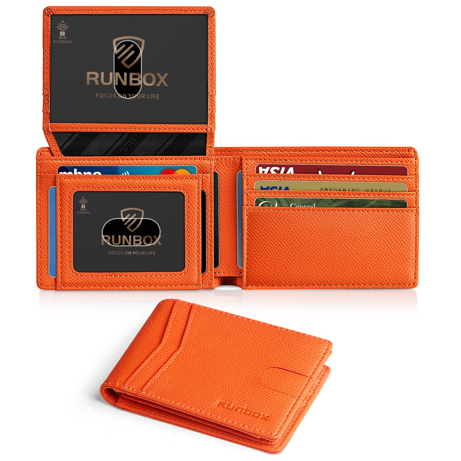 Wallet for Men -Slim Rfid Leather Mens Bifold Novelty Wallets 2 ID Window With Gift Box Men's Accessories | Slim