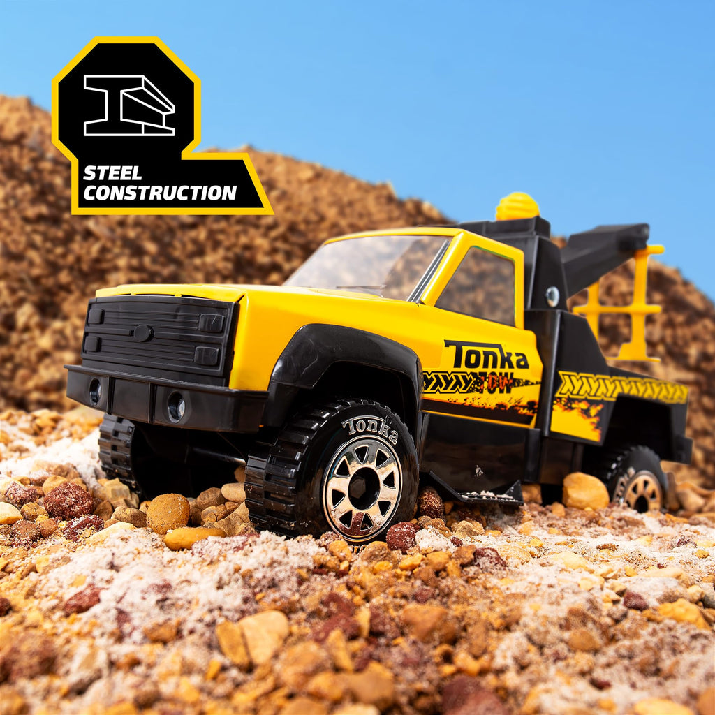 Tonka Steel Classics 4x4 Pickup Truck - Made with Steel & Sturdy Plastic, Yellow Toy Construction Truck, Boys and Girls, Kids, Toddlers, Ages 3+
