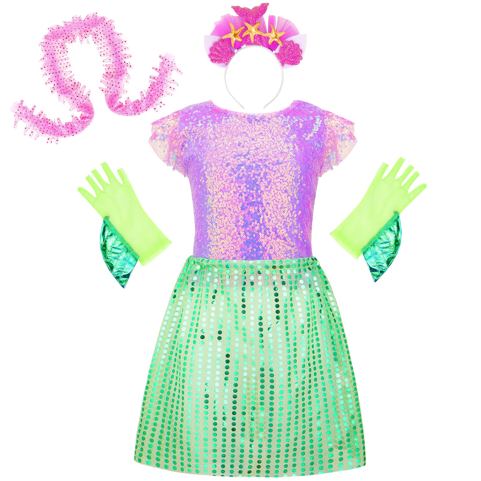 LIMIROLER Princess Dress Up Clothes for Little Girl Role Play Costume Gift Set Princess Dress Up Toys for Toddler Girls