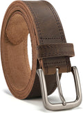 Mens Belts Casual for Jeans - Full-Grain Leather, Durable Cowhide | Solid Buckle, Classic Style, Handmade, Daily Wear, Gift Box