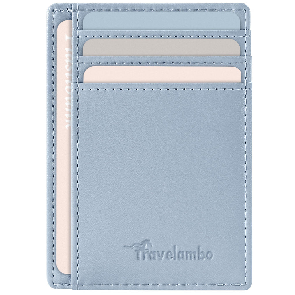 Slim Wallet Front Pocket Minimalist Leather RFID Blocking Medium Size