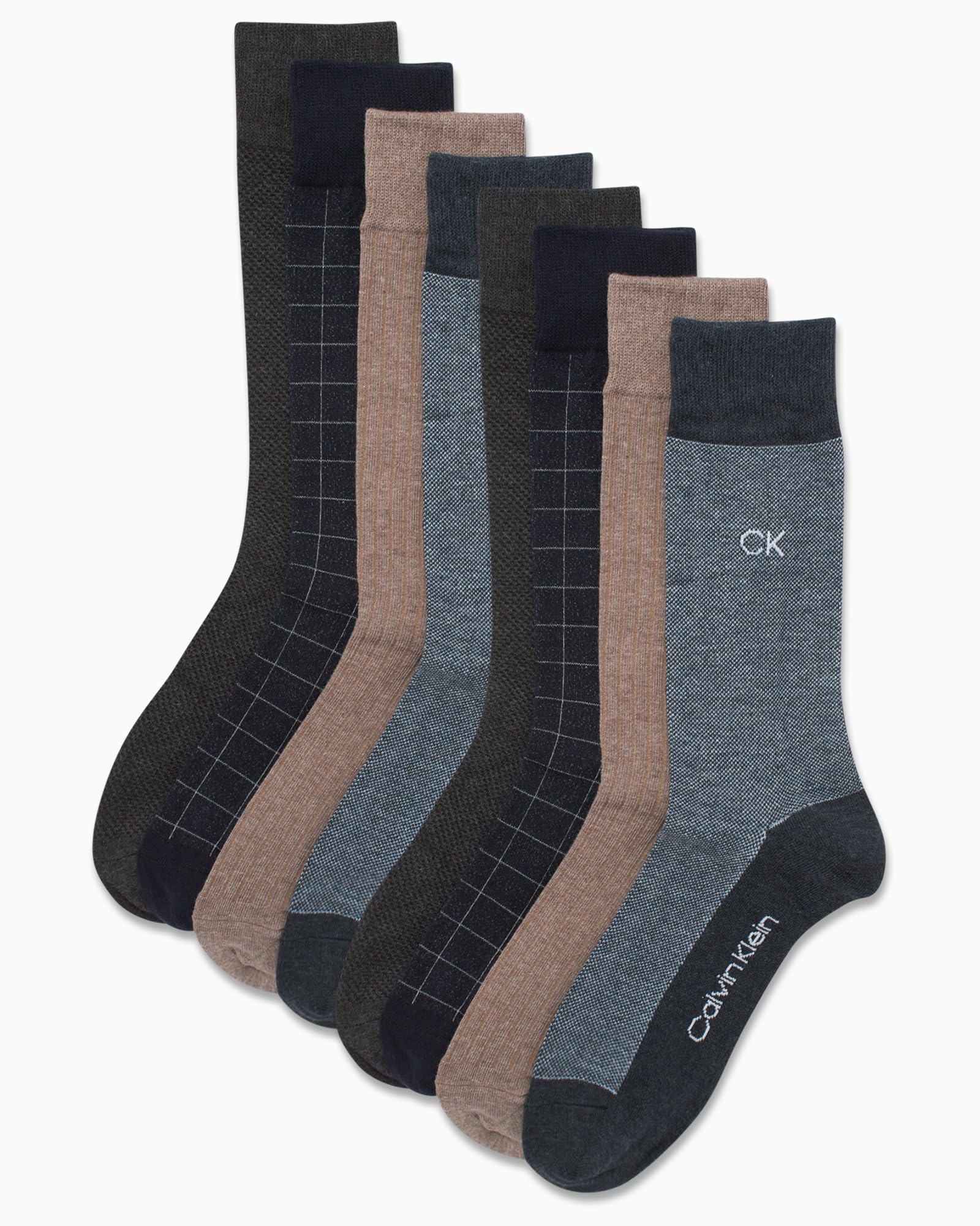 Mens Dress Socks - 8 Pack Breathable Cotton Blend Work Crew Socks for Men for Casual Business & Formal Wear
