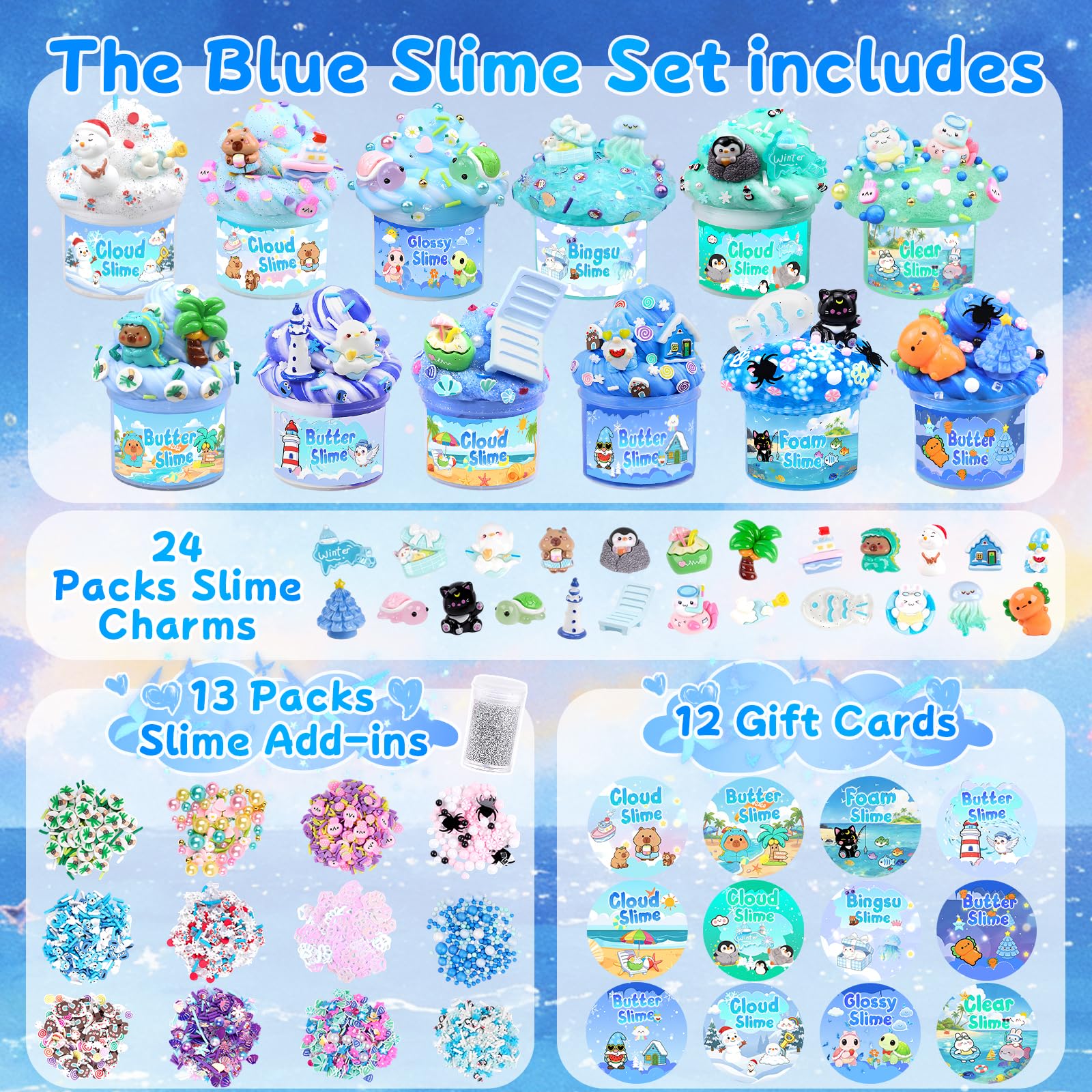 6 Pack Slimes, Pink Slime Kids, Cloud Slime kit for Girls Ages 8-12, Toys for Girls and Boys, for Kids Slime Set Party kit Goodie Bag Stuffers, 4 5 6 7 8 9 10 Year Old Girl Birthday Gift Cute Stuff