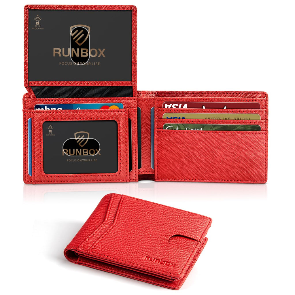Wallet for Men -Slim Rfid Leather Mens Bifold Novelty Wallets 2 ID Window With Gift Box Men's Accessories | Slim