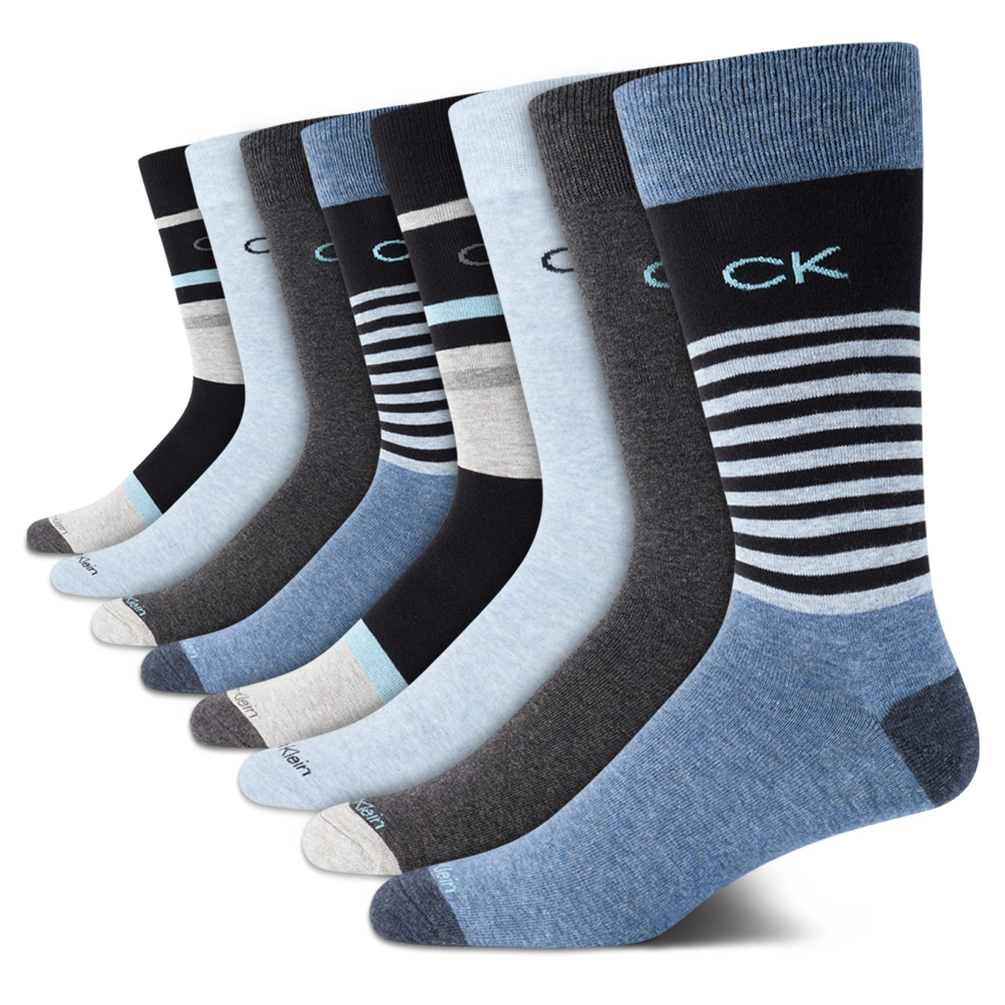 Mens Dress Socks - 8 Pack Breathable Cotton Blend Work Crew Socks for Men for Casual Business & Formal Wear