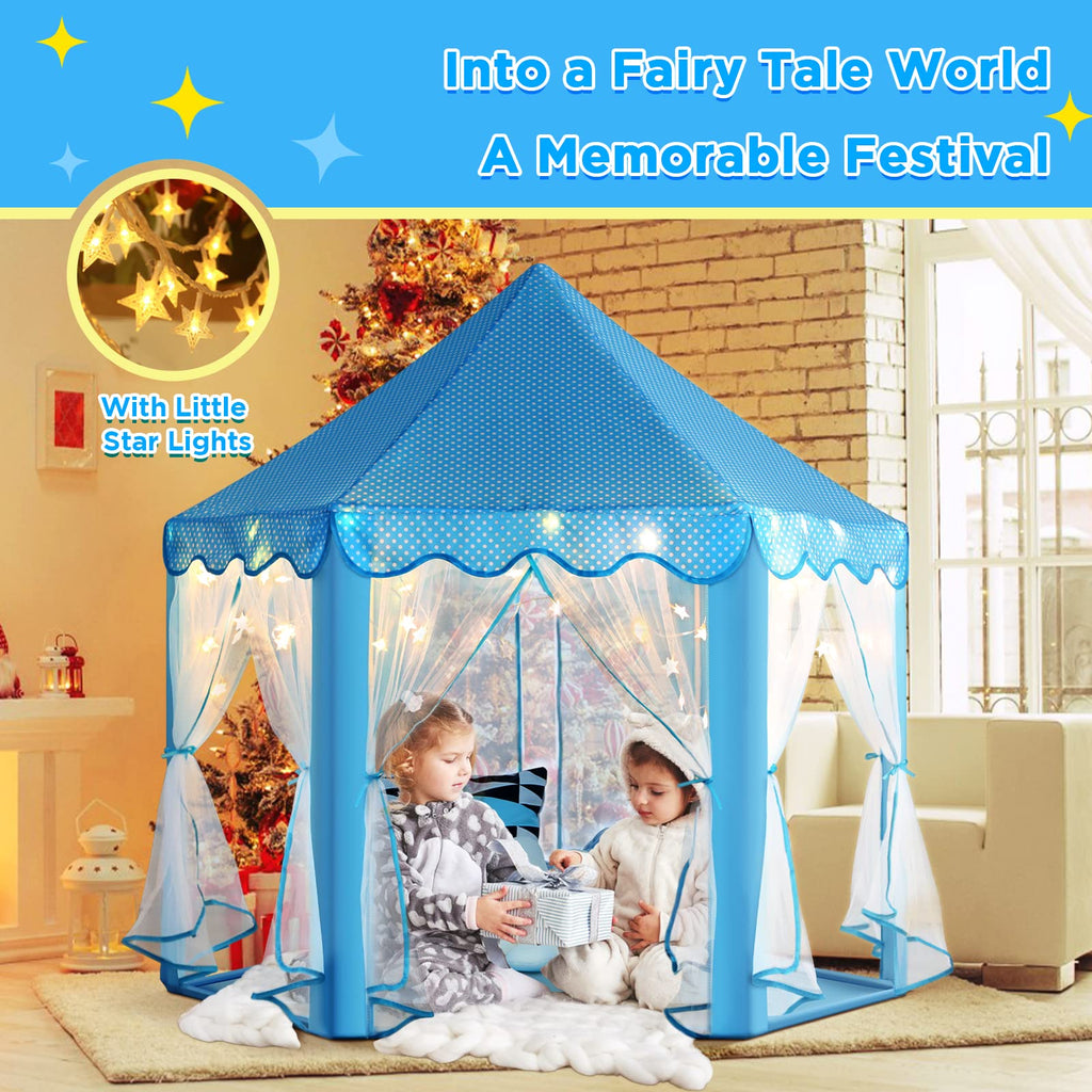 Monobeach Princess Tent Girls Large Playhouse Kids Castle Play Tent with Star Lights Toy for Children Indoor and Outdoor Games, 55'' x 53'' (DxH)