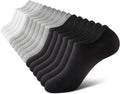 No Show Socks Men, Low Cut Ankle Short Casual Cotton Socks with Non Slip Grips 6-10/11-13