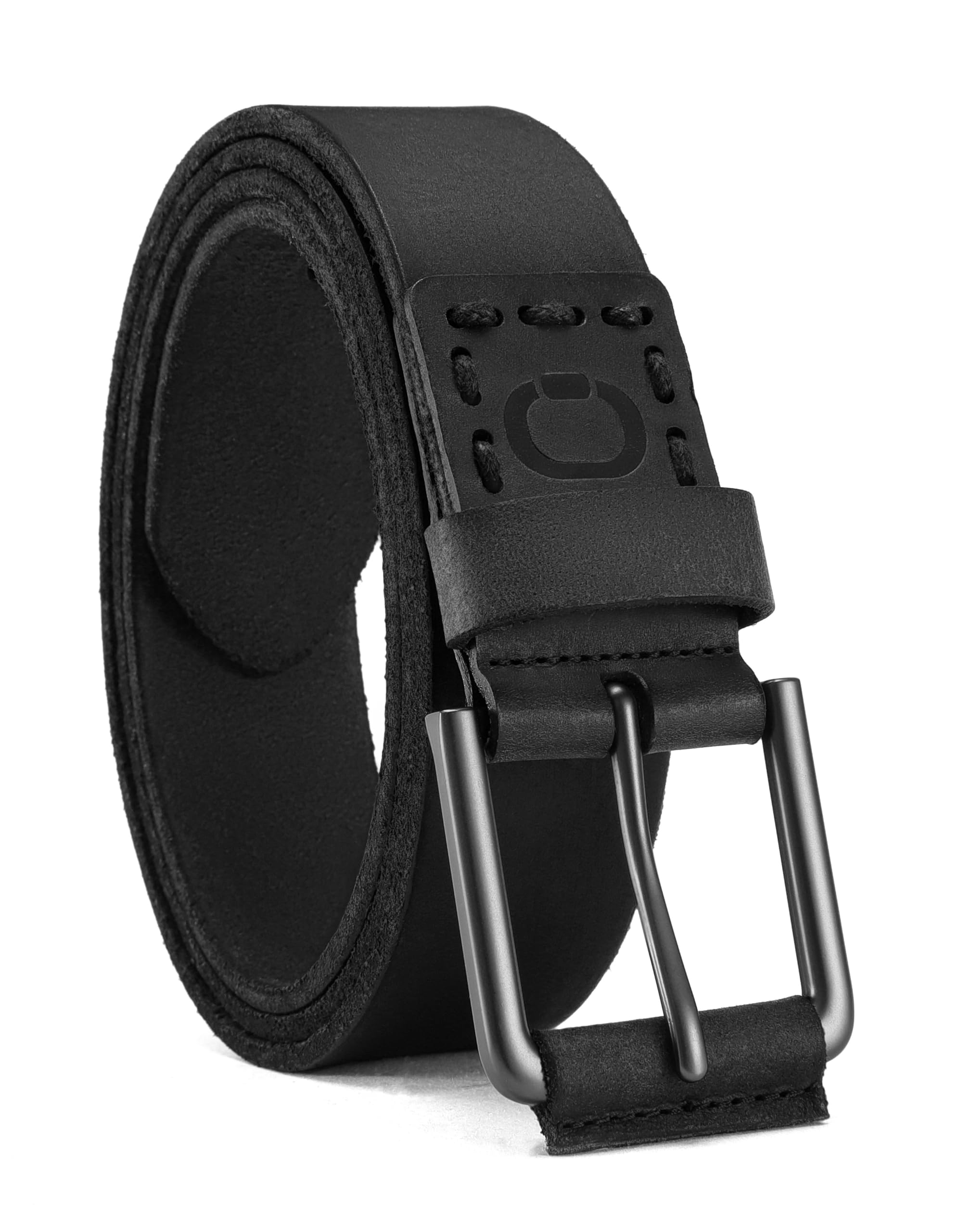 Mens Belts Casual for Jeans - Full-Grain Leather, Durable Cowhide | Solid Buckle, Classic Style, Handmade, Daily Wear, Gift Box