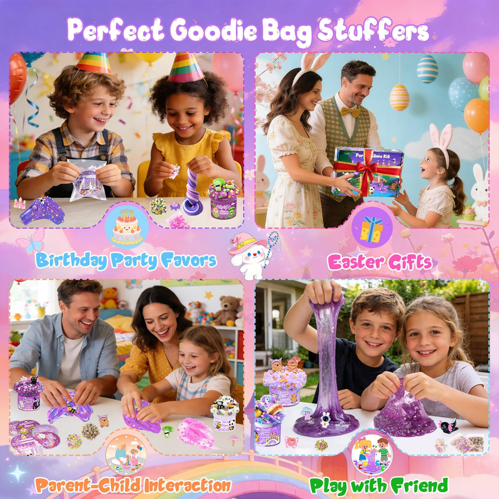 6 Pack Slimes, Pink Slime Kids, Cloud Slime kit for Girls Ages 8-12, Toys for Girls and Boys, for Kids Slime Set Party kit Goodie Bag Stuffers, 4 5 6 7 8 9 10 Year Old Girl Birthday Gift Cute Stuff