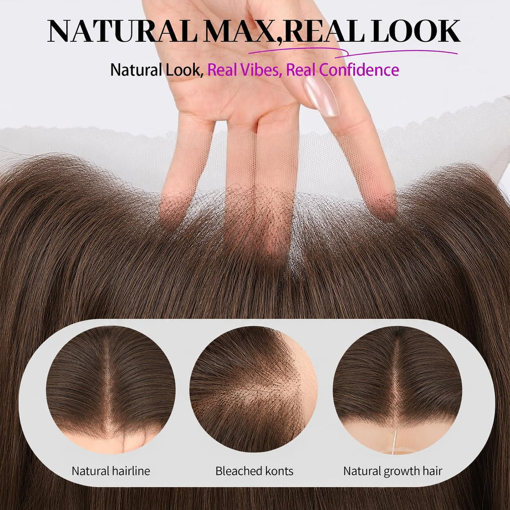 13x4 HD Lace Front Glueless Wigs for Women Black Long Layered Wave Wig Natural Hairline Heat Resistant Synthetic for Daily Use Beginner Friendly 26 Inch
