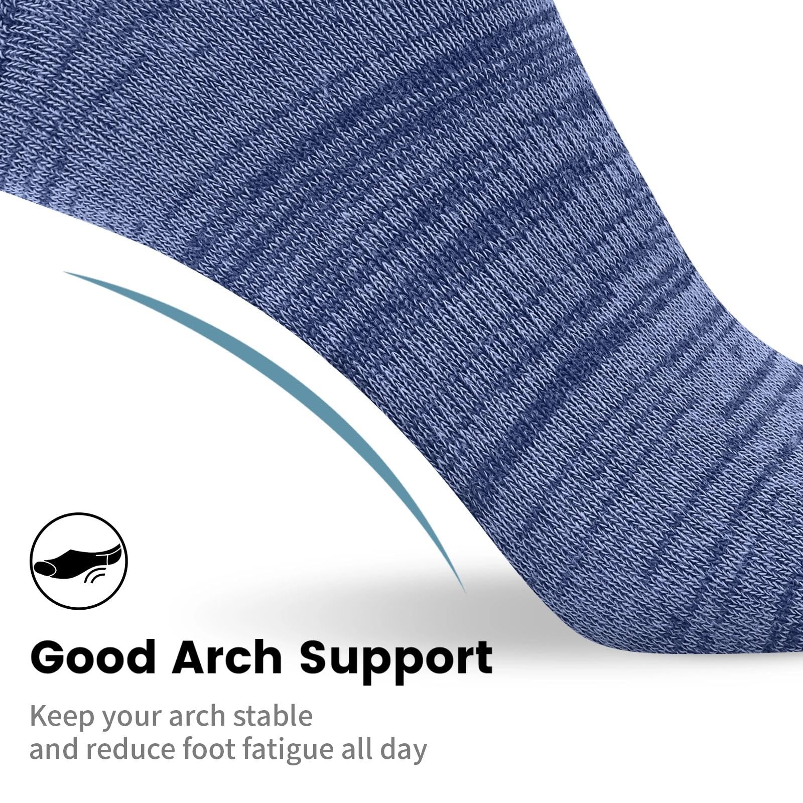 No Show Socks Men, Low Cut Ankle Short Casual Cotton Socks with Non Slip Grips 6-10/11-13