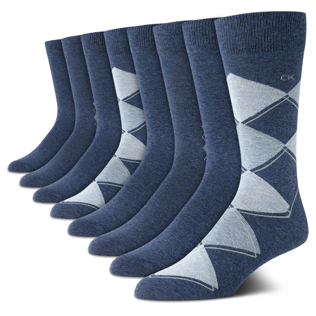 Mens Dress Socks - 8 Pack Breathable Cotton Blend Work Crew Socks for Men for Casual Business & Formal Wear
