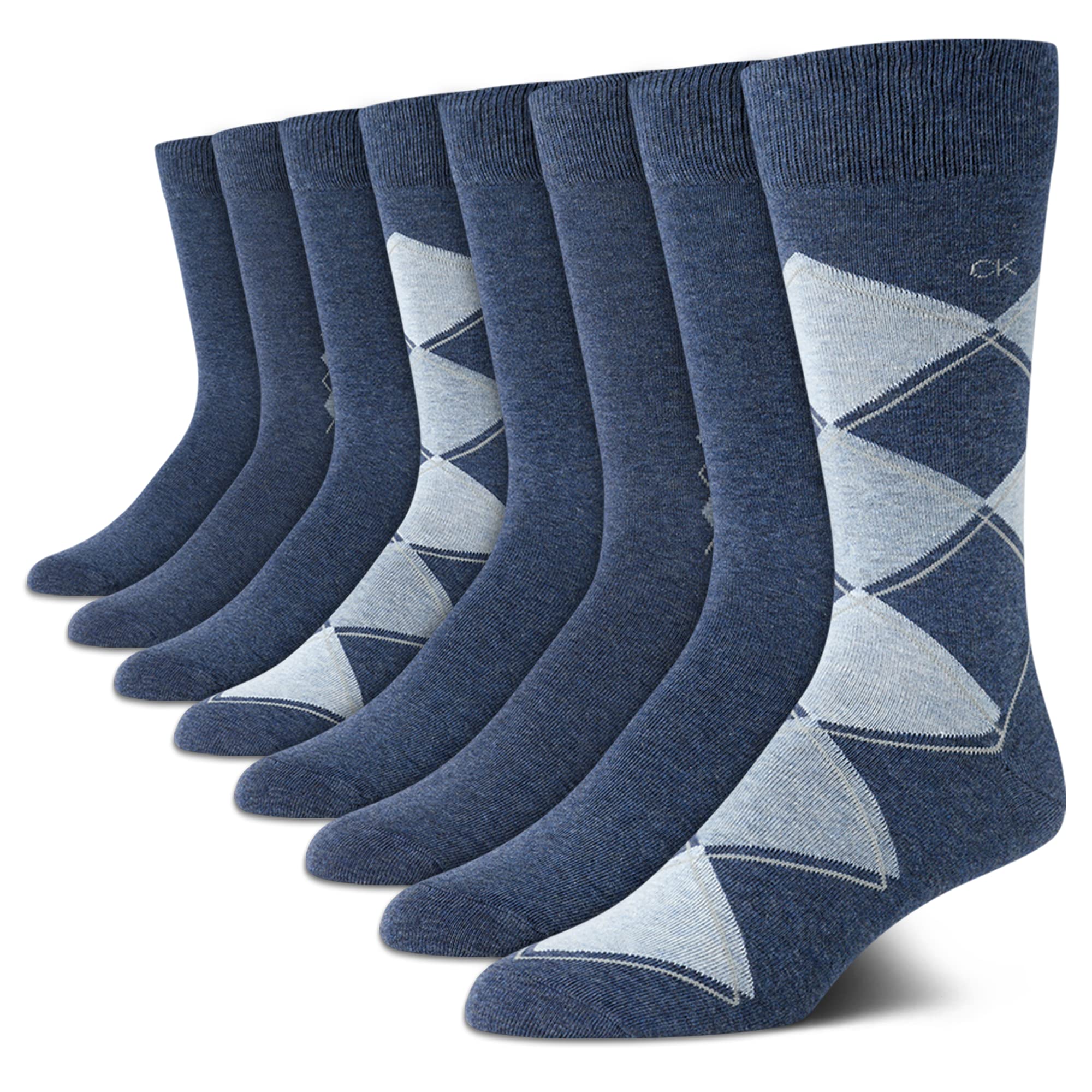 Mens Dress Socks - 8 Pack Breathable Cotton Blend Work Crew Socks for Men for Casual Business & Formal Wear