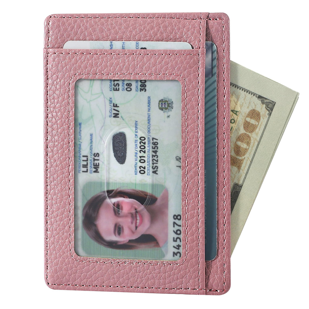 Slim Wallet Front Pocket Minimalist Leather RFID Blocking Medium Size