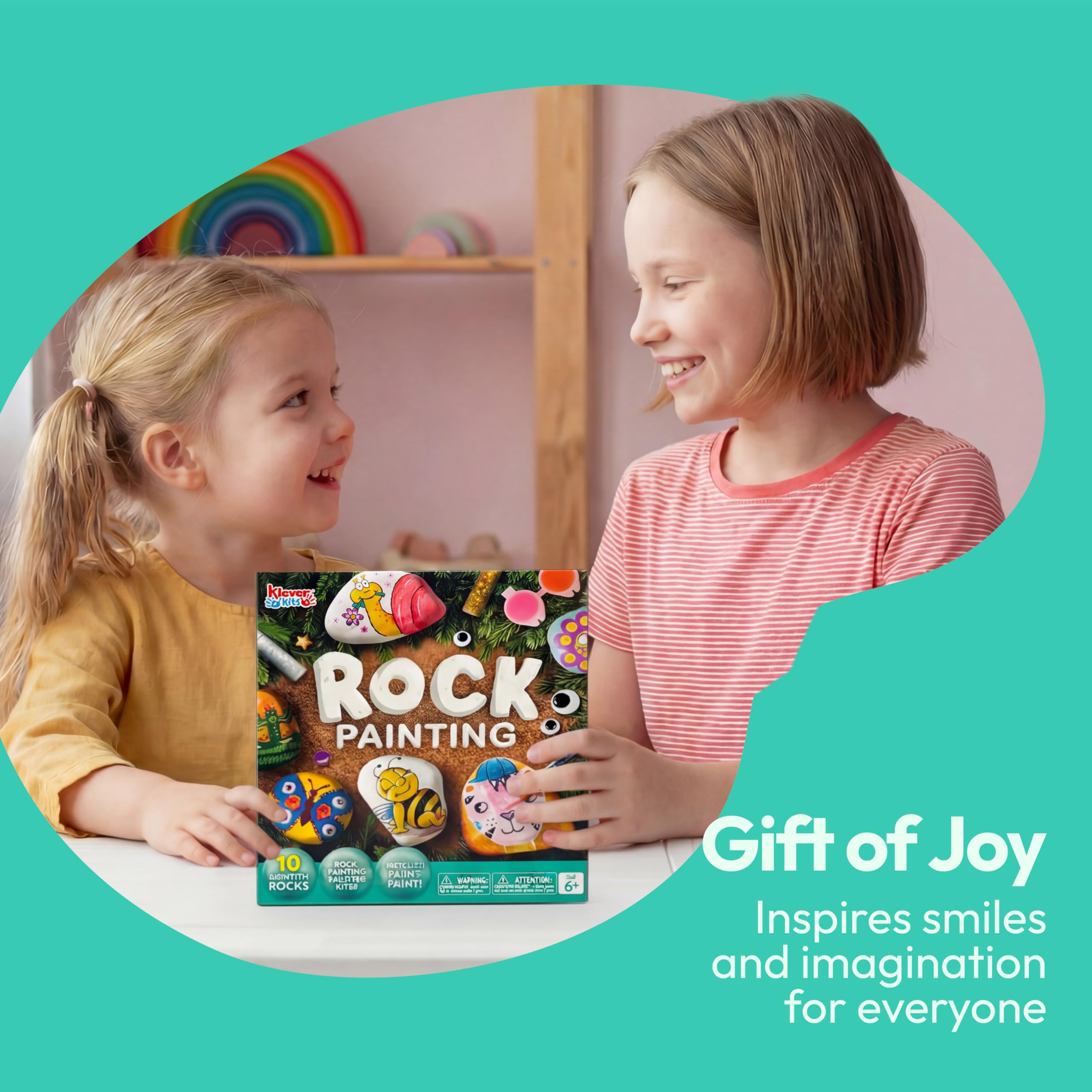 Rock Painting Kit- Glow in The Dark Rock Kit, Arts and Crafts for Kids Ages 6-12, Art Supplies Toy , Kids Craft Paint Kits, Arts & Crafts for Boys Girls Birthday Party Gift Toy